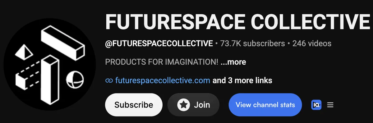 Futurespace Collective channel on YouTube, 73.7K subscribers