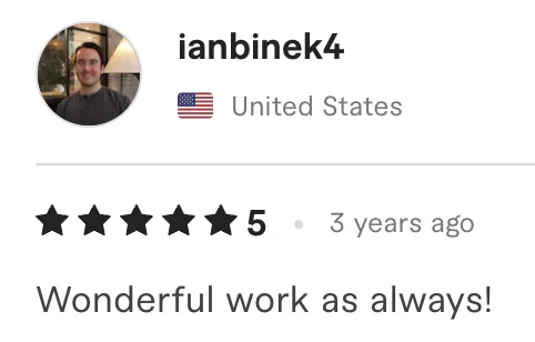 Five star review from ianbinek4, United States: Wonderful work as always!