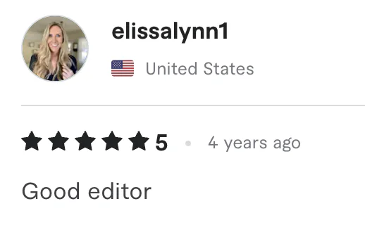 Five star review from elissalynn1, United States: Good editor